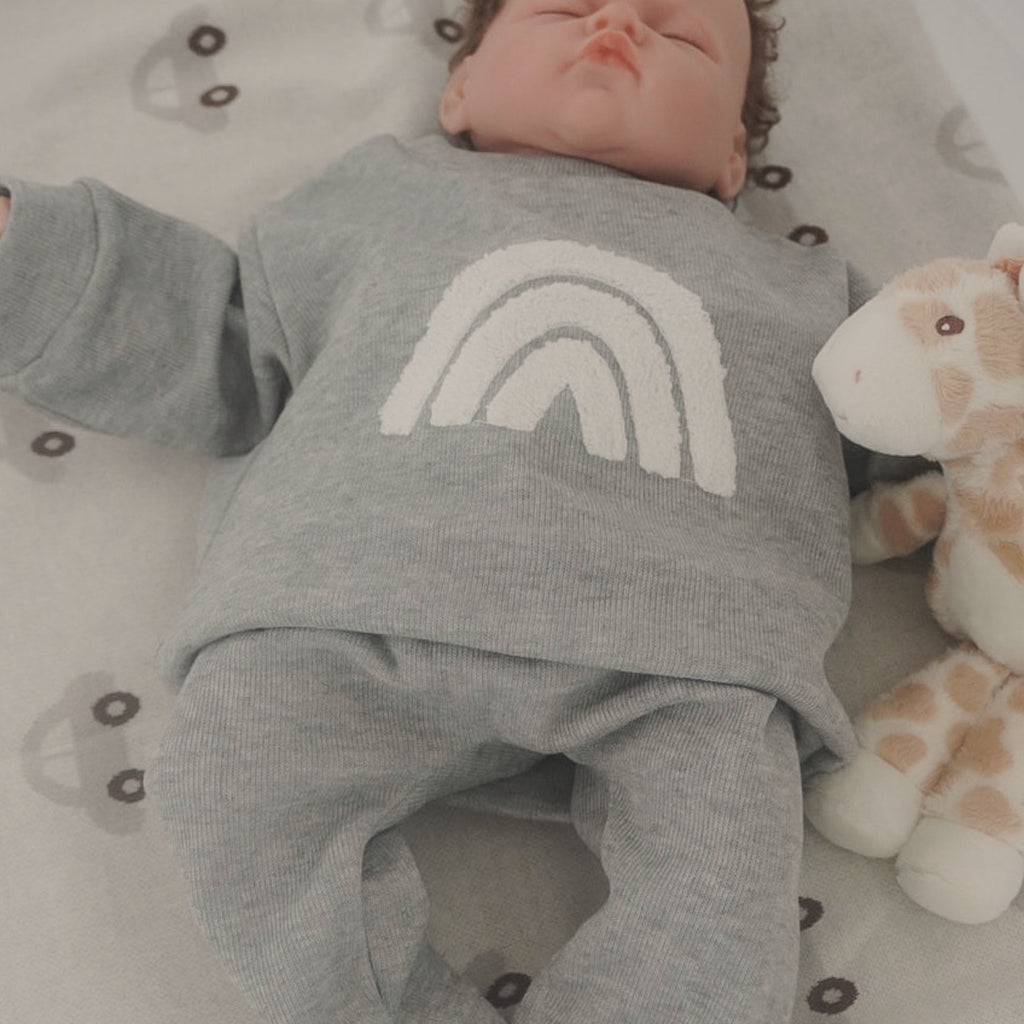Rainbow Detail Tracksuit- Grey.