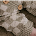 Knitted Onesie - Check Green.