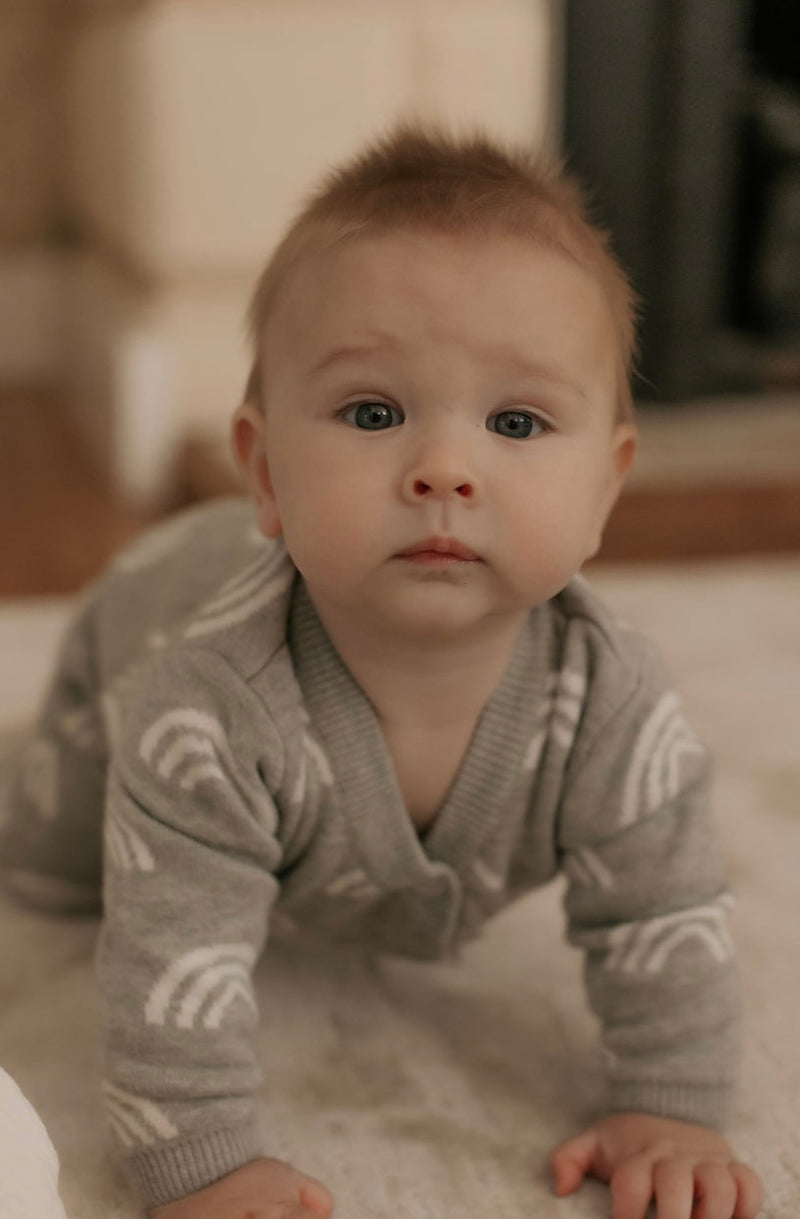 Knitted Sleep Suit - Grey.