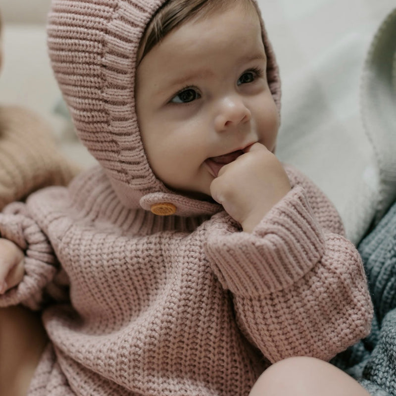 Knitted Romper - Pink.
