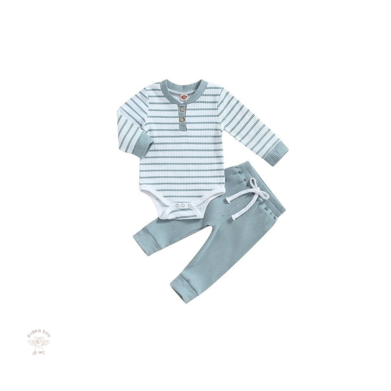 Stripe Blue 2 Piece Set.