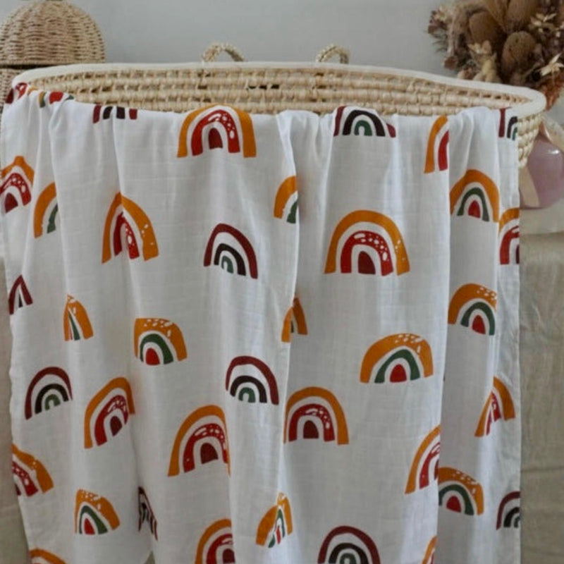 Swaddle - Organic - Bold Rainbow.