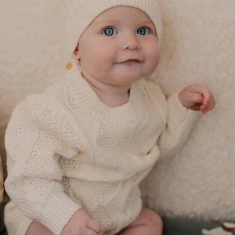 Knitted Romper - Ivory.