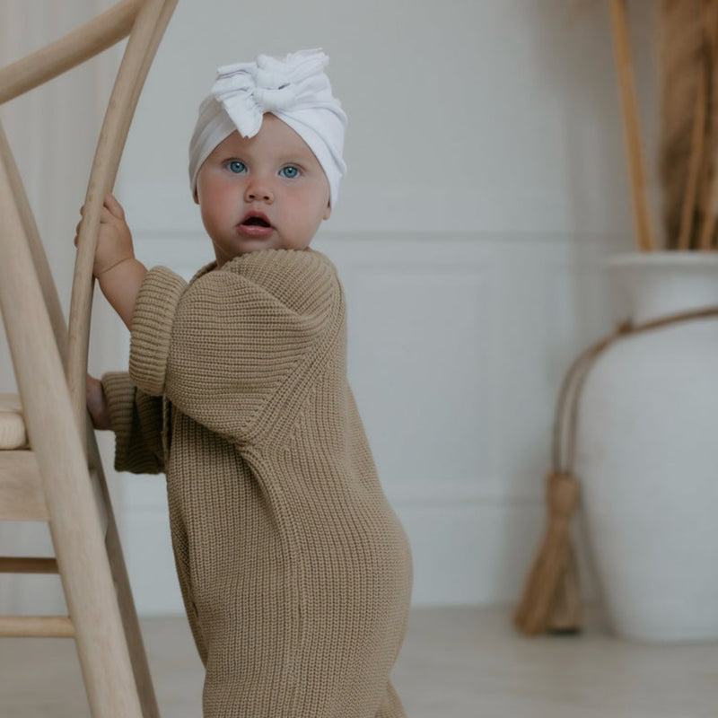 Knitted Onesie - Caramel.