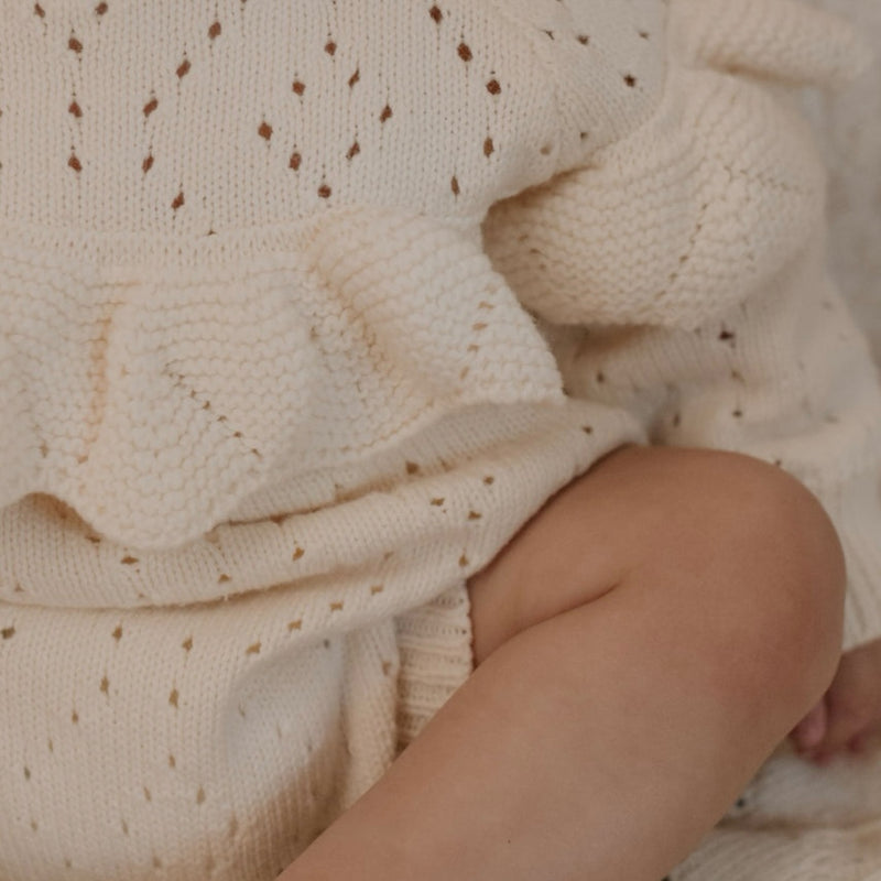 Knitted Ruffle Detail Romper.