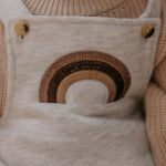 Embroidered Rainbow Overalls - White Marle.