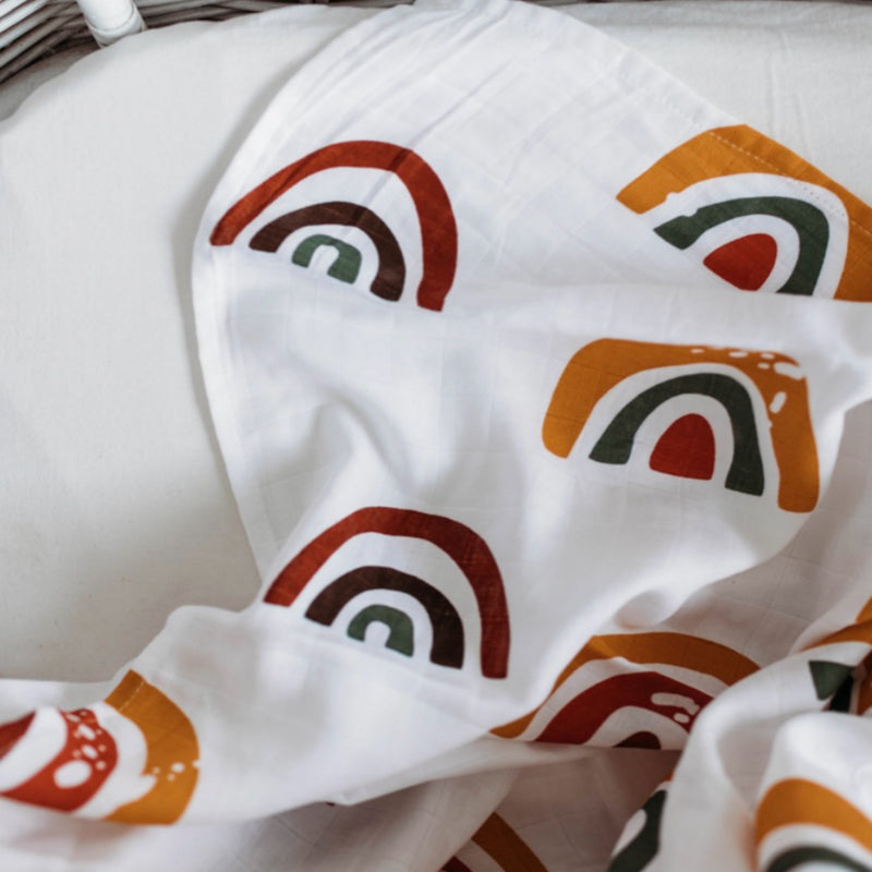 Swaddle - Organic - Bold Rainbow.