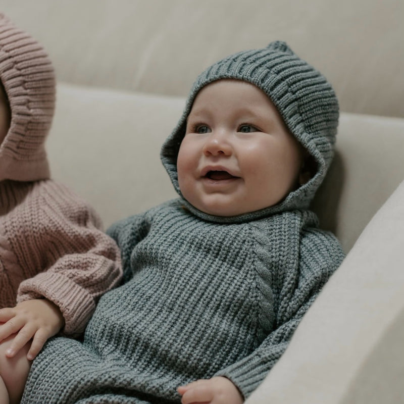 Knitted Romper - Grey.