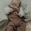 Embroidered Rainbow- Overalls - Brown.