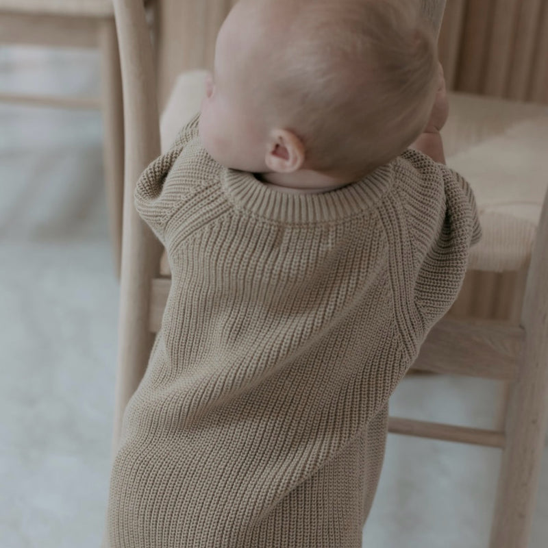 Knitted Onesie - Caramel.