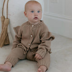 Knitted Pearl Button- Onesie.