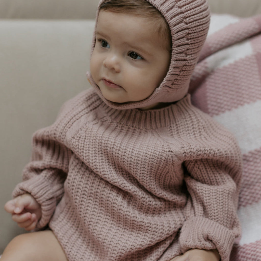 Knitted Romper - Pink.
