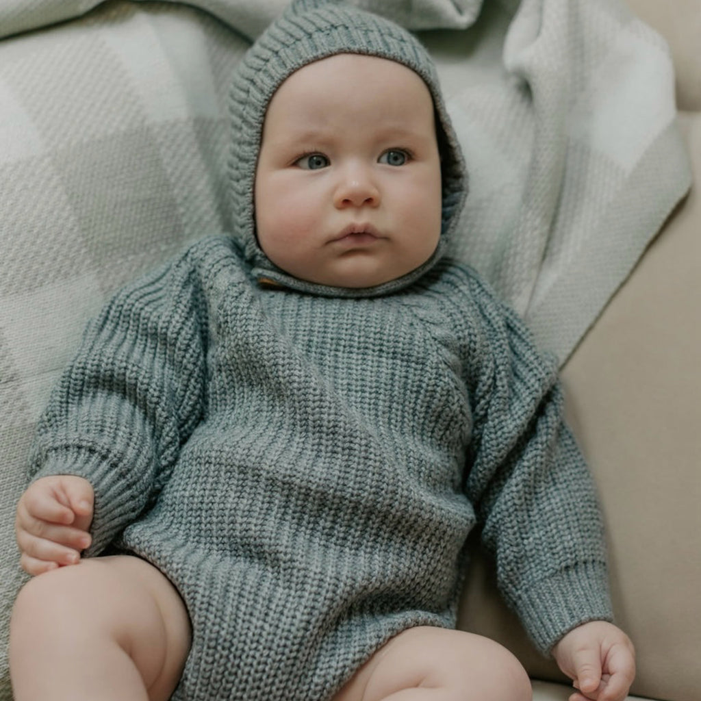 Knitted Romper - Grey.