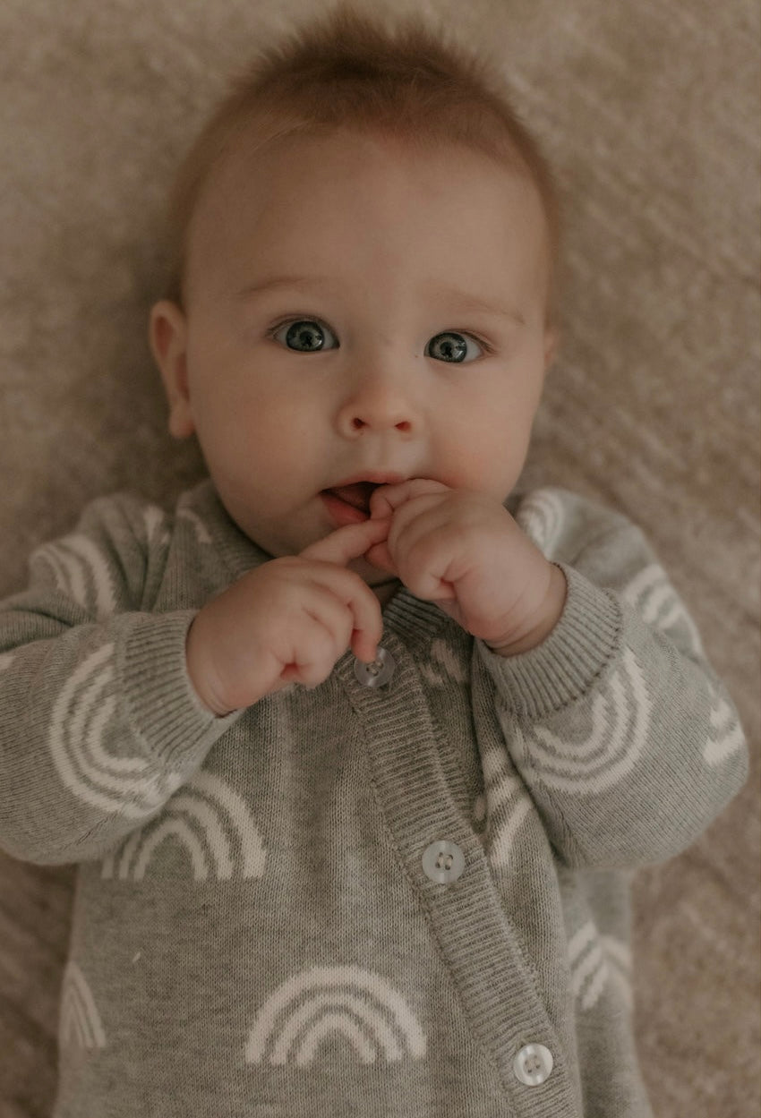 Knitted Sleep Suit - Grey.