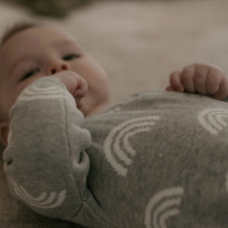 Knitted Sleep Suit - Grey.