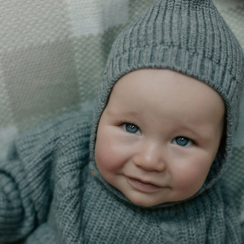Knitted Romper - Grey.