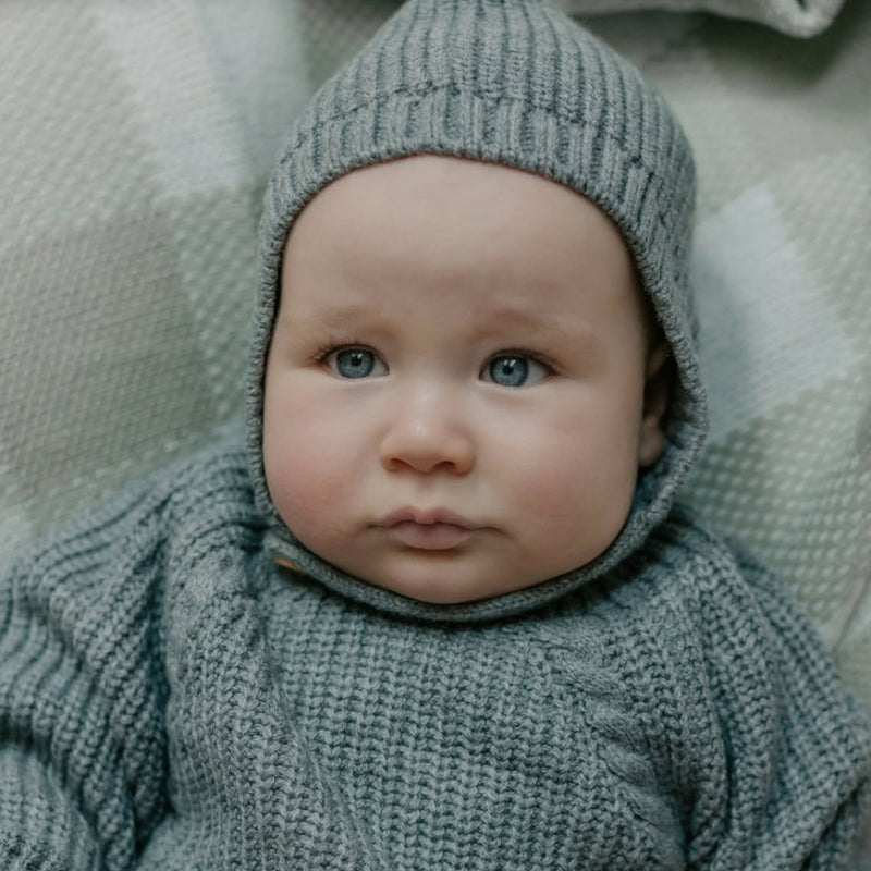 Knitted Romper - Grey.