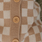 Knitted Onesie - Check Latte.