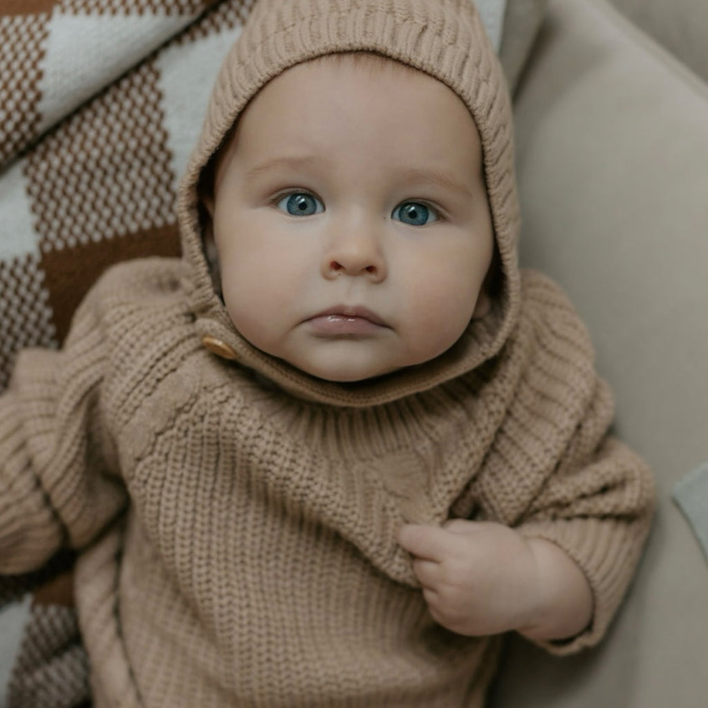 Knitted Romper - Caramel.