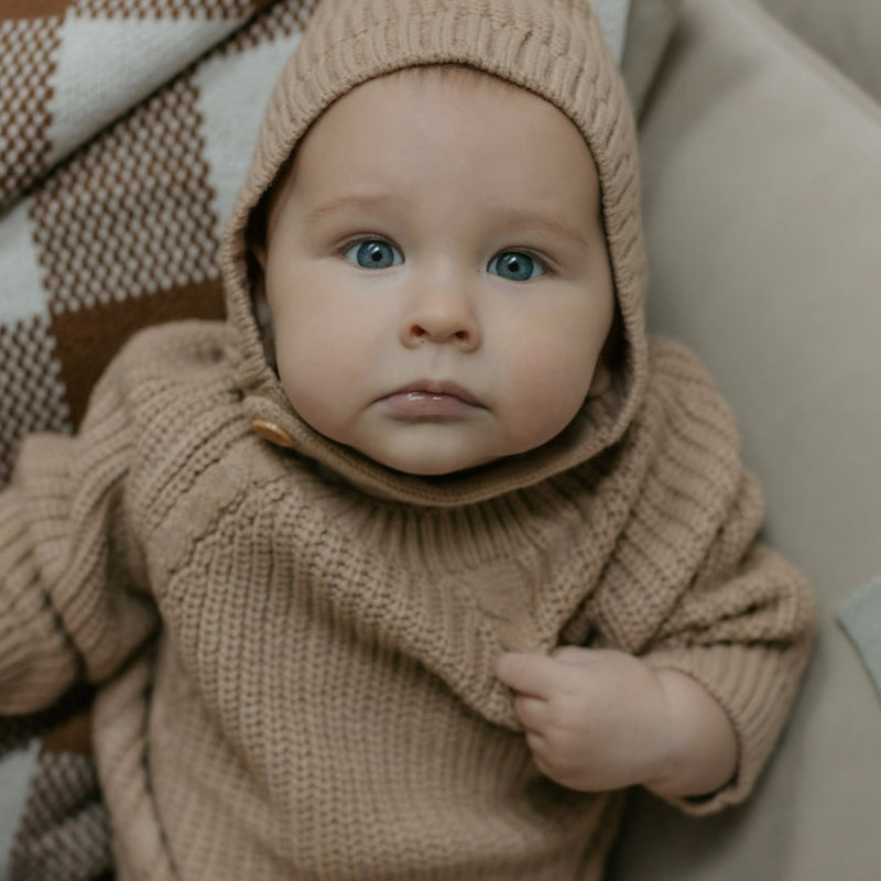 Knitted Romper - Caramel.