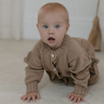 Knitted Pearl Button- Onesie.