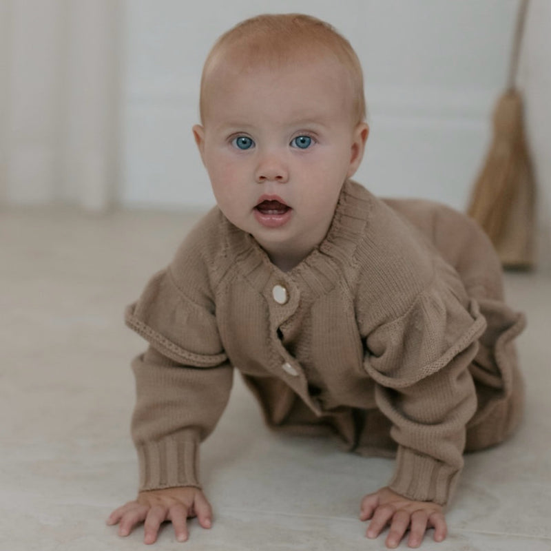 Knitted Pearl Button- Onesie.
