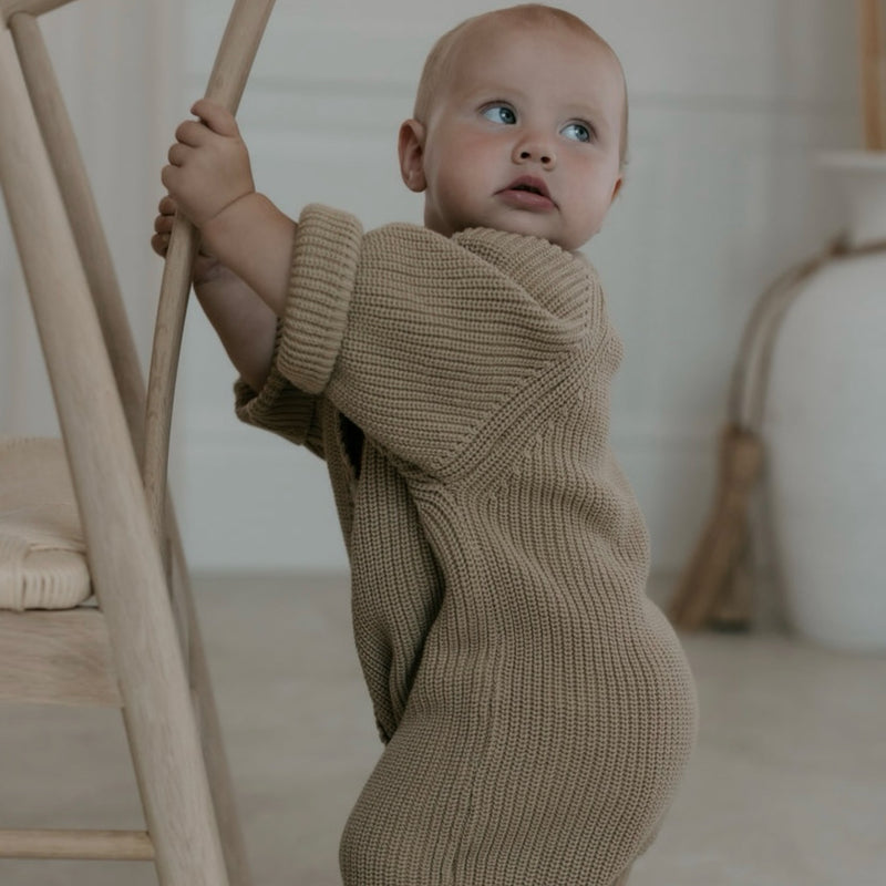 Knitted Onesie - Caramel.