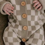 Knitted Onesie - Check Green.