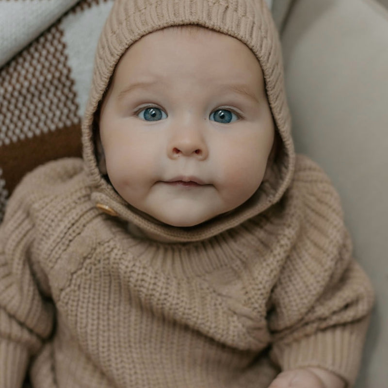 Knitted Romper - Caramel.