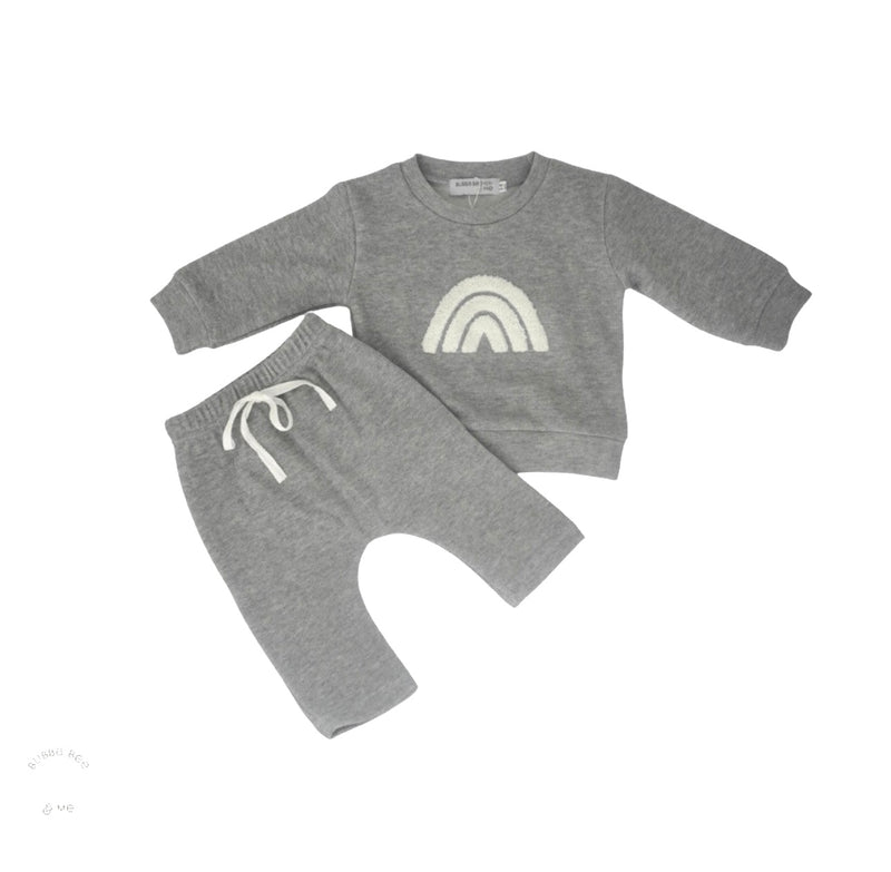 Rainbow Detail Tracksuit- Grey.