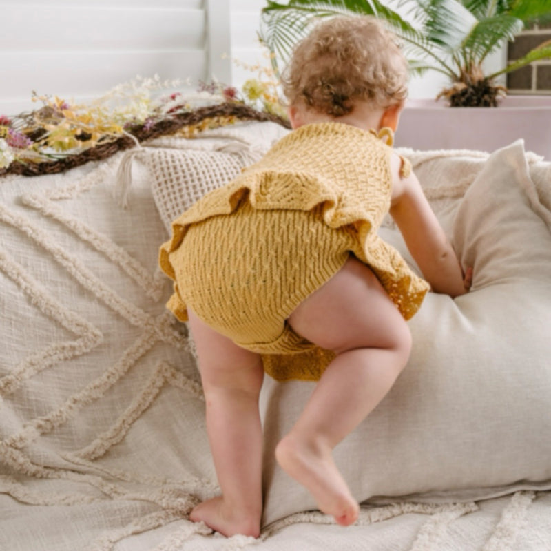 Knitted  Cotton Frill - Romper.