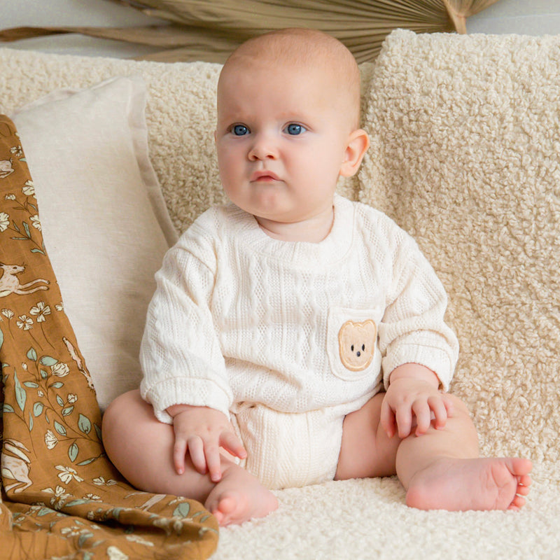 Teddy Romper Vanilla.
