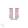 Baby girl, pink cotton, Spanish style socks with satin ribbon, Bubba Bee & Me.