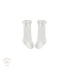 Baby girl, White cotton, Spanish style socks with satin ribbon, Bubba Bee & Me.