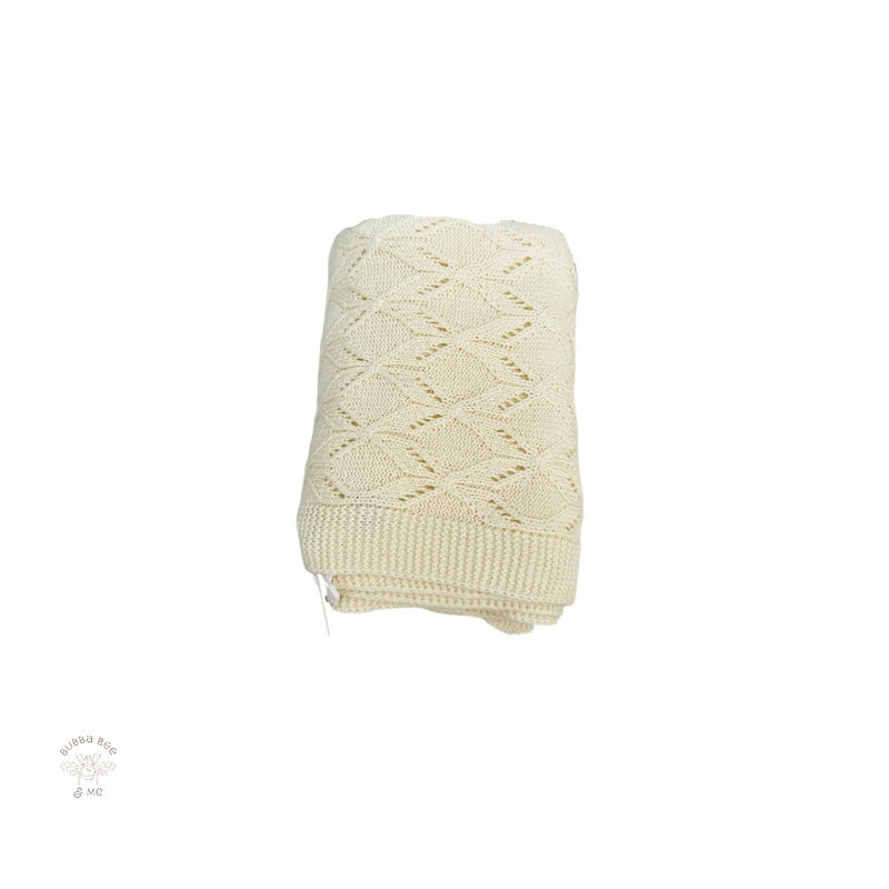 Knitted baby blanket, Ivory colour, Bubba Bee & Me.