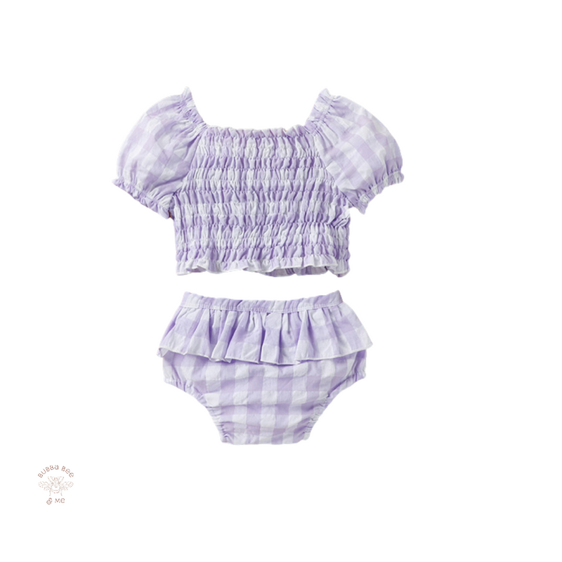 Lilac-Gingham - 2 Piece Set.
