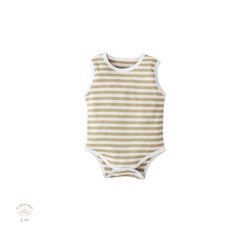 Summer Cotton Pastel Stripe Romper.