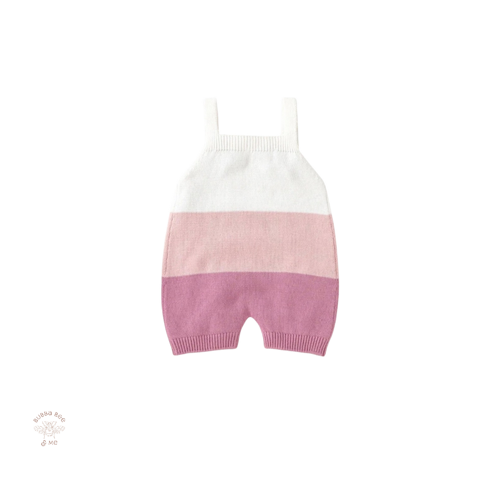 Knitted Tricolor Playsuit.
