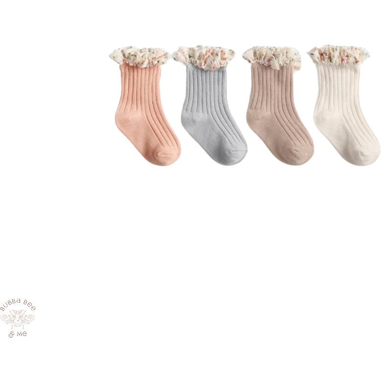 Cotton Socks - Floral Frill.