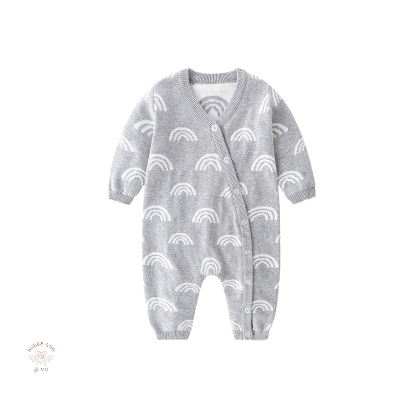 Knitted Sleep Suit - Grey.