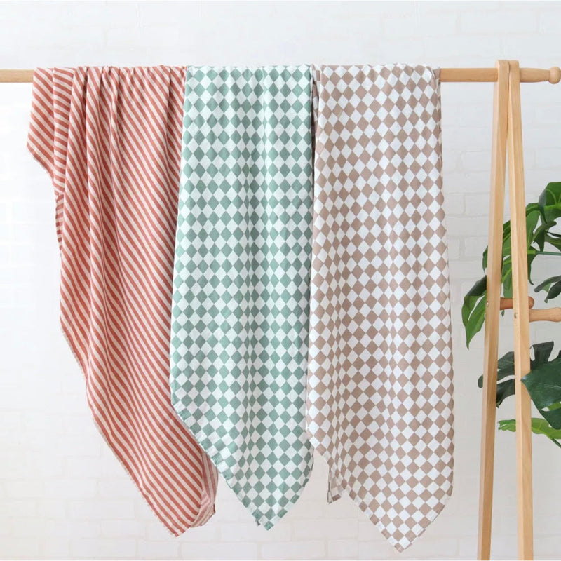 Swaddle - Organic - Check Green.
