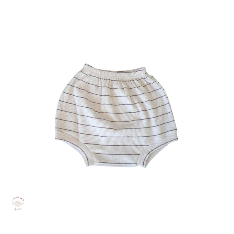 Unisex bloomers, high waisted, fine stripe, Bubba Bee & Me.