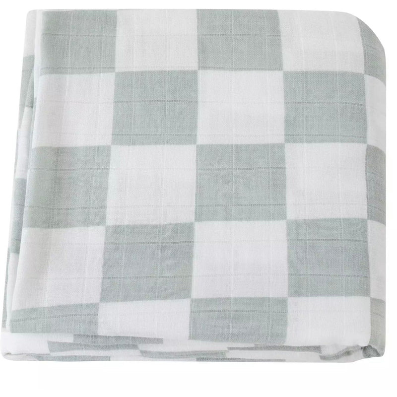 Swaddle - Organic - Checkerboard Green.