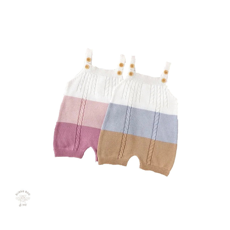 Knitted Tricolor Playsuit.