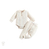 Baby 2 piece longsleeve set cream, cable print,Bubba Bee & Me.