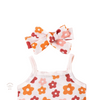 Baby girl Singlet top,flower print,matching headband, Bubba Bee & Me.