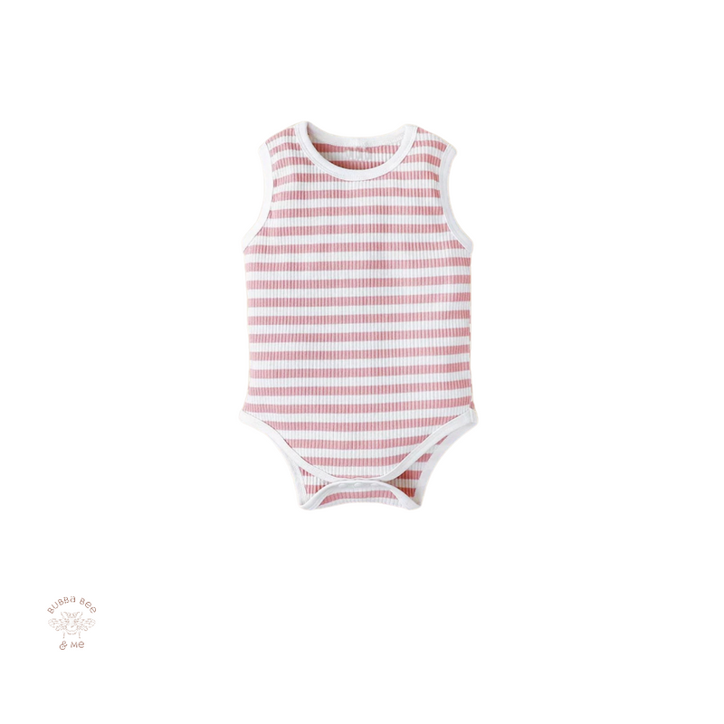 Summer Cotton Pastel Stripe Romper.