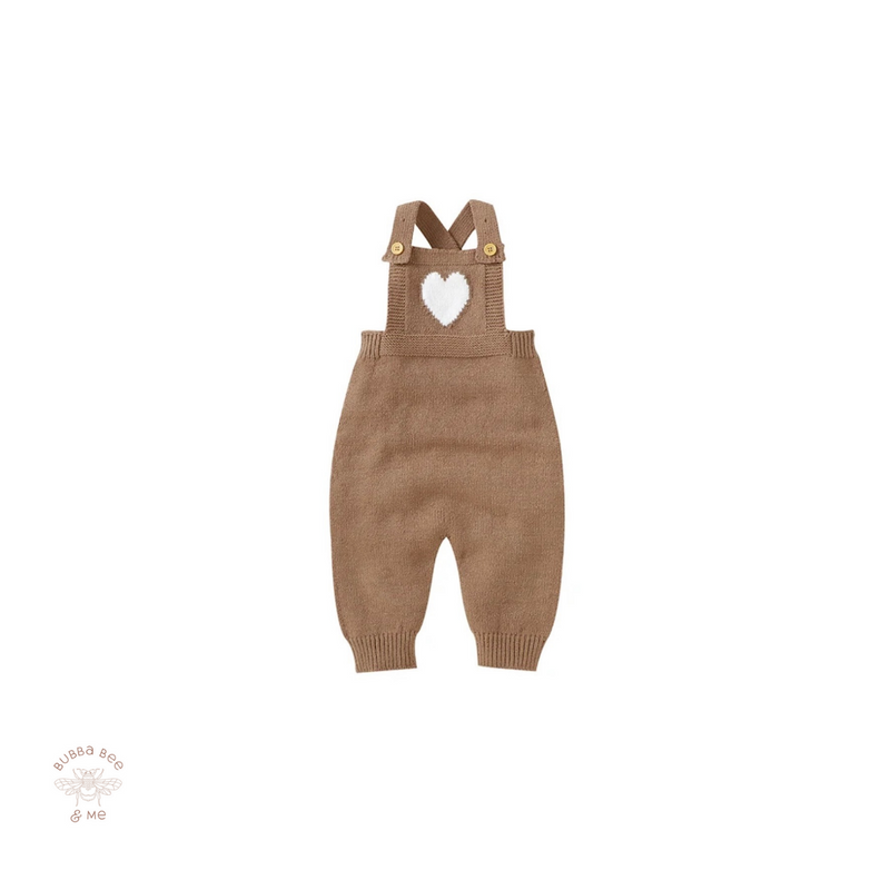 Knitted Latte heart Overalls.