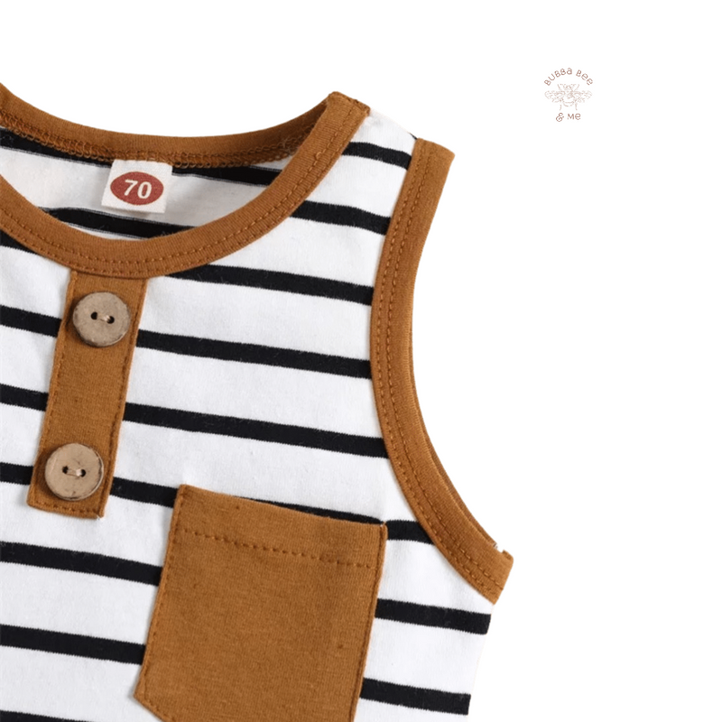 Baby boy stripe singlet top, toddler stripe singlet top, Bubba Bee & Me.