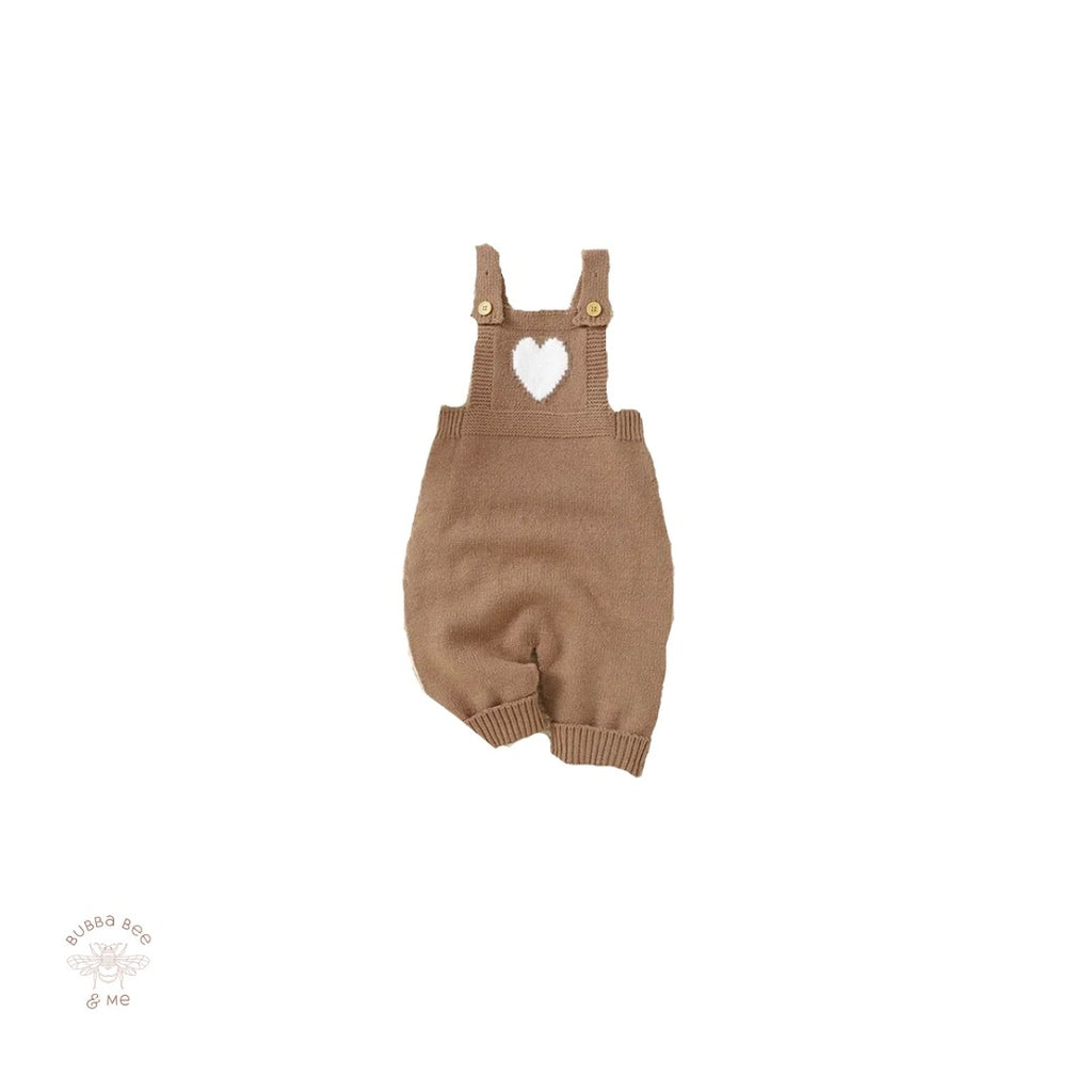 Knitted Latte heart Overalls.